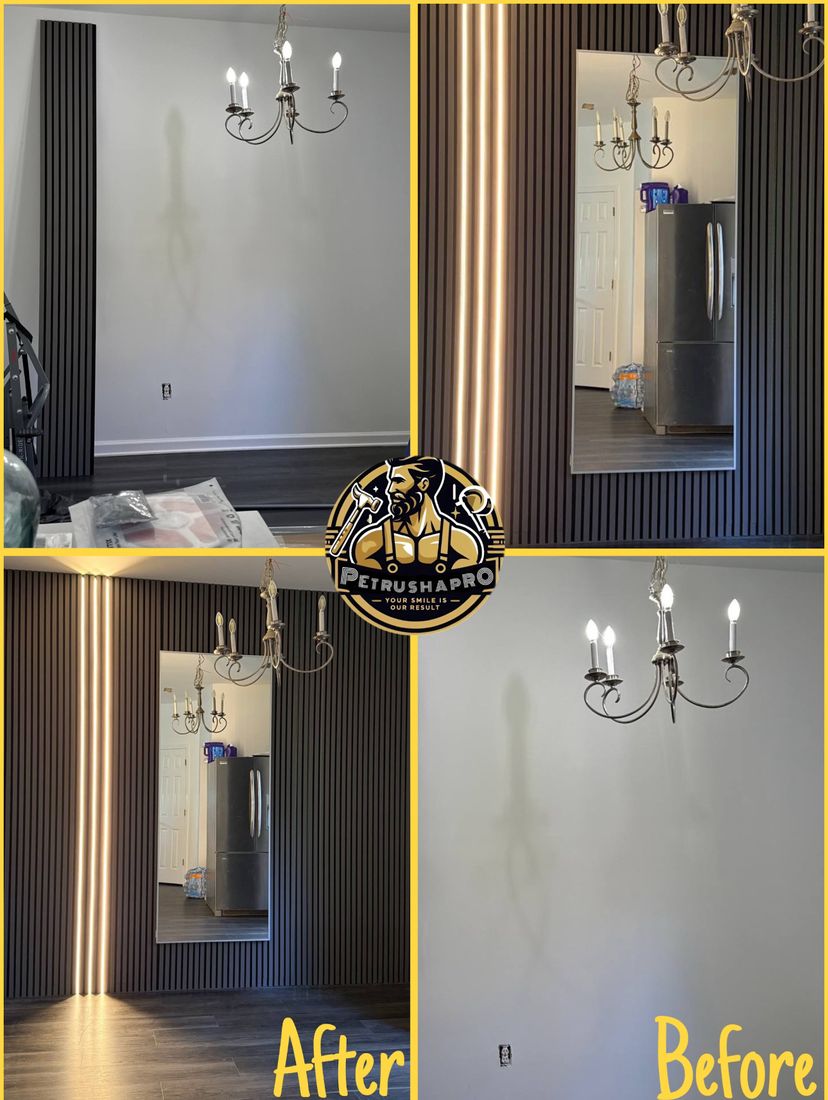 Feature Wall — Slat Panel & LED